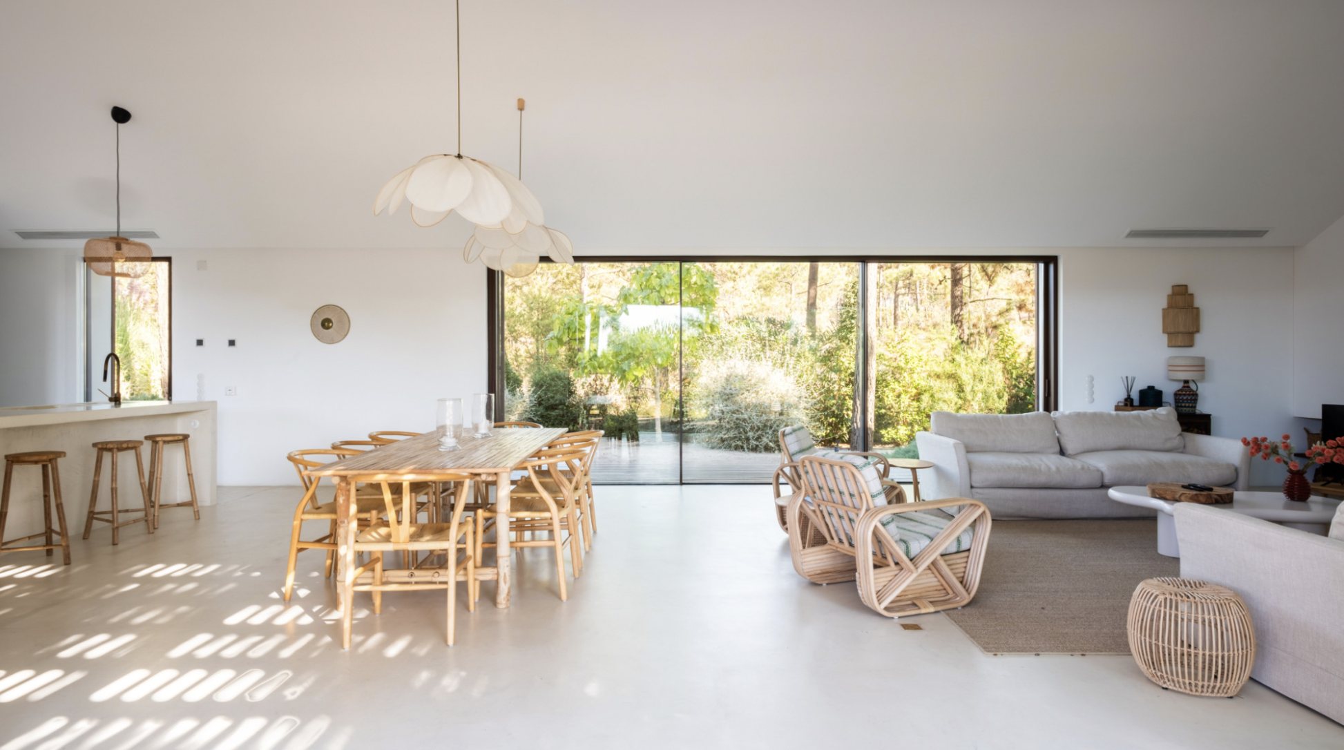 Open-plan living and dining cabana